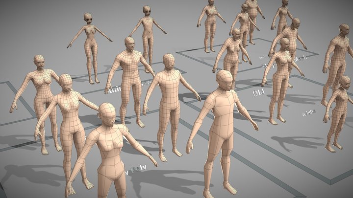 Base Mesh Pack - Character Collection 3D Model