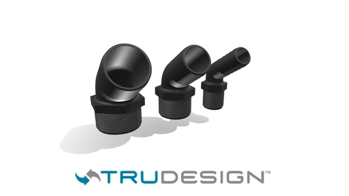 TruDesign 120 Degree Male Threaded Hosetails 3D Model