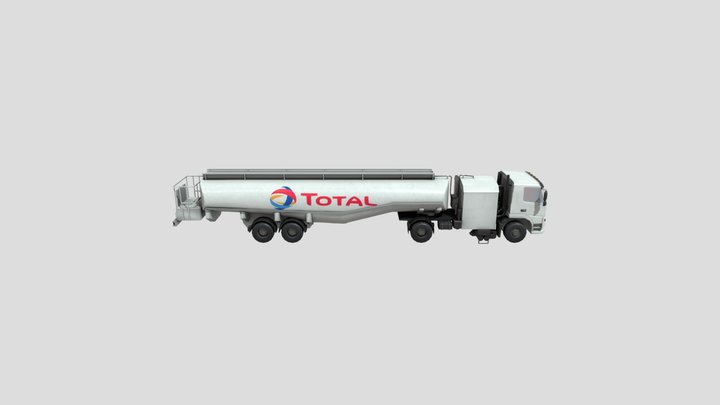 Fuel truck low poly 3D Model