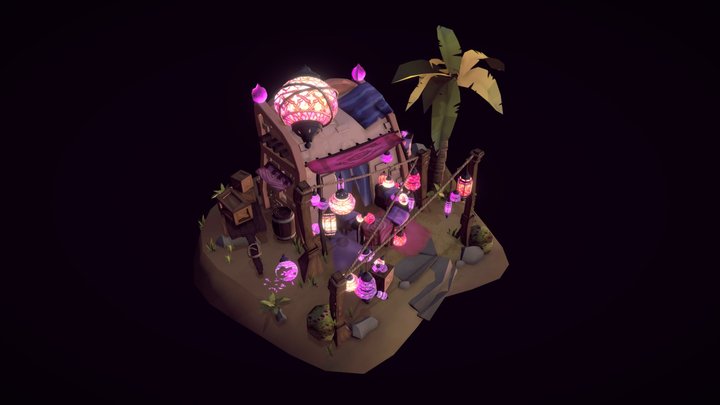 DAE Bazaar | Lamp Vendor 3D Model