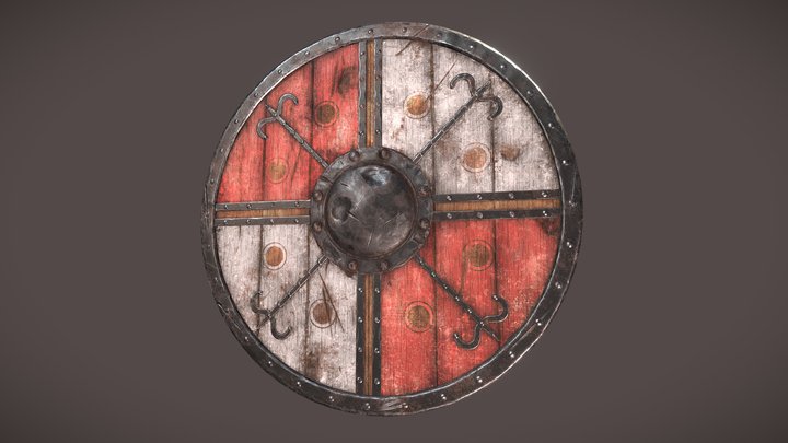 Red and White Shield, from Dark Souls III fanart 3D Model