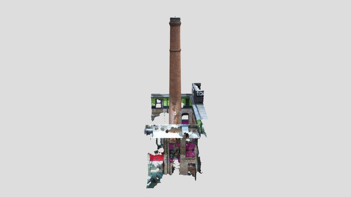 Toffee Factory Chimney Stack 3D Model