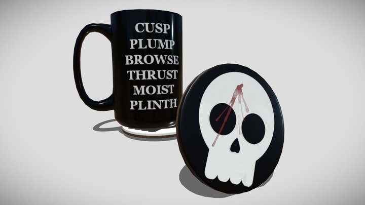 Mug and Skull Coasters 3D Model
