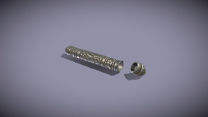 Silver Quran Tube 3D Model