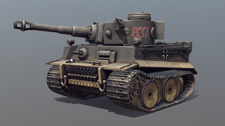 Toon German Tiger I Tank 3D Model