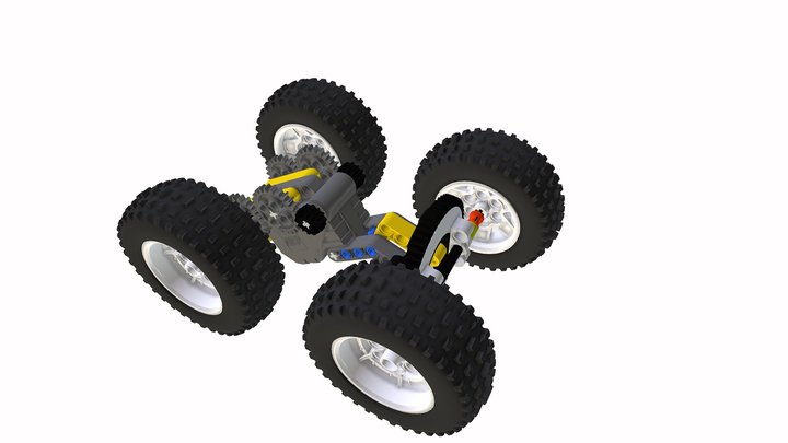 Big Wheel Double Sided Off Road Stunt Vehicle 3D Model