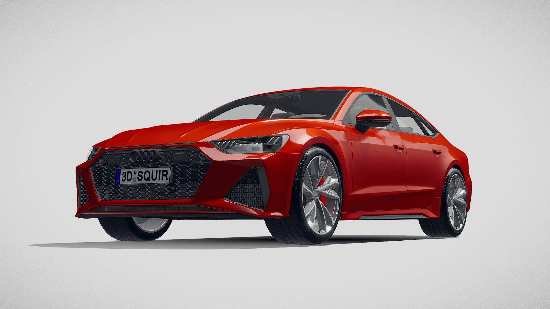 3D model Audi RS7 Sportback 2020 - This is a 3D model of the Audi RS7 Sportback 2020. The 3D model is about a red sports car.