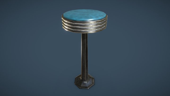 Realistic Bar Stool 3D Model