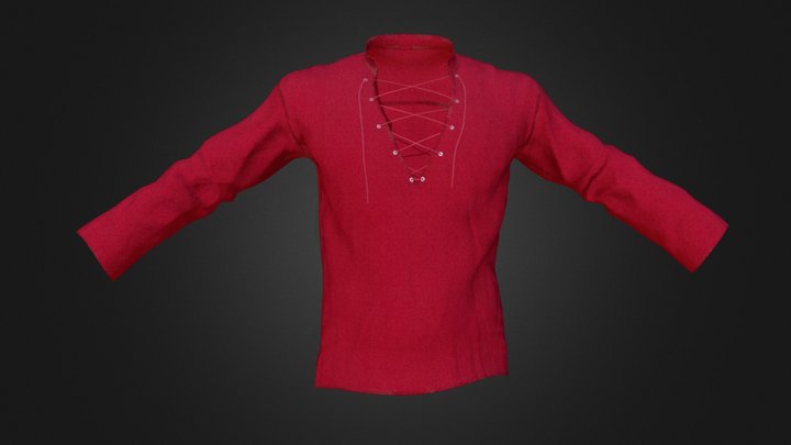 Renaissance Style Shirt - Game Res 3D Model