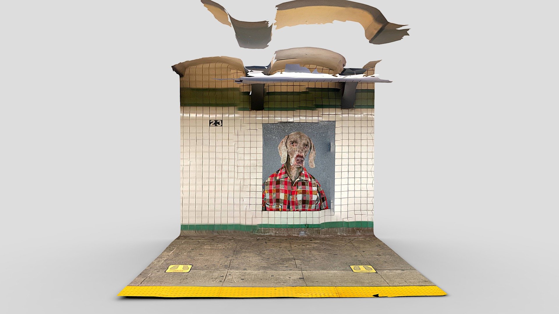 Dog mural by William Wegman at 23rt st stop