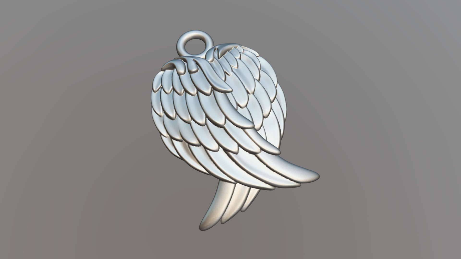 3D model Angel wings pendant - This is a 3D model of the Angel wings pendant. The 3D model is about a blue and white sculpture.