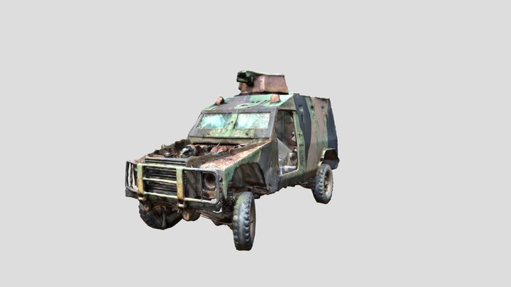 Armoured Truck - Wrecked 3D Model
