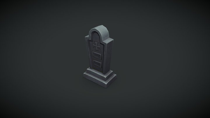 Handpainted Gravestone 3D Model