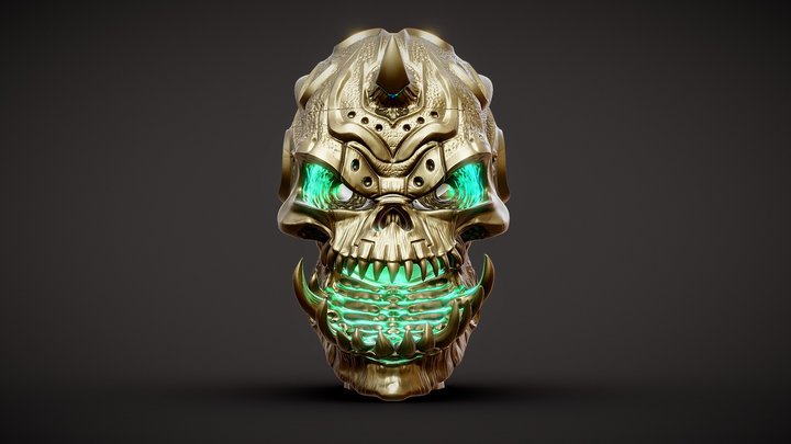 Dice Rolling Skull 3D Model