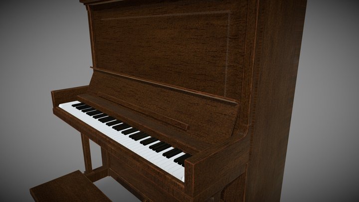 Elegant Grand Piano 3D Model 3D Model