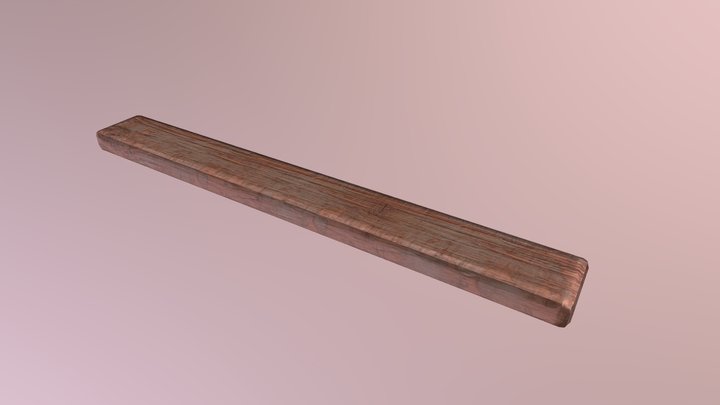 Low poly Wood Plank 3D Model