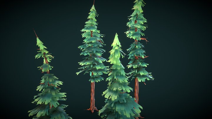 Stylized Pine Tree 3D Model