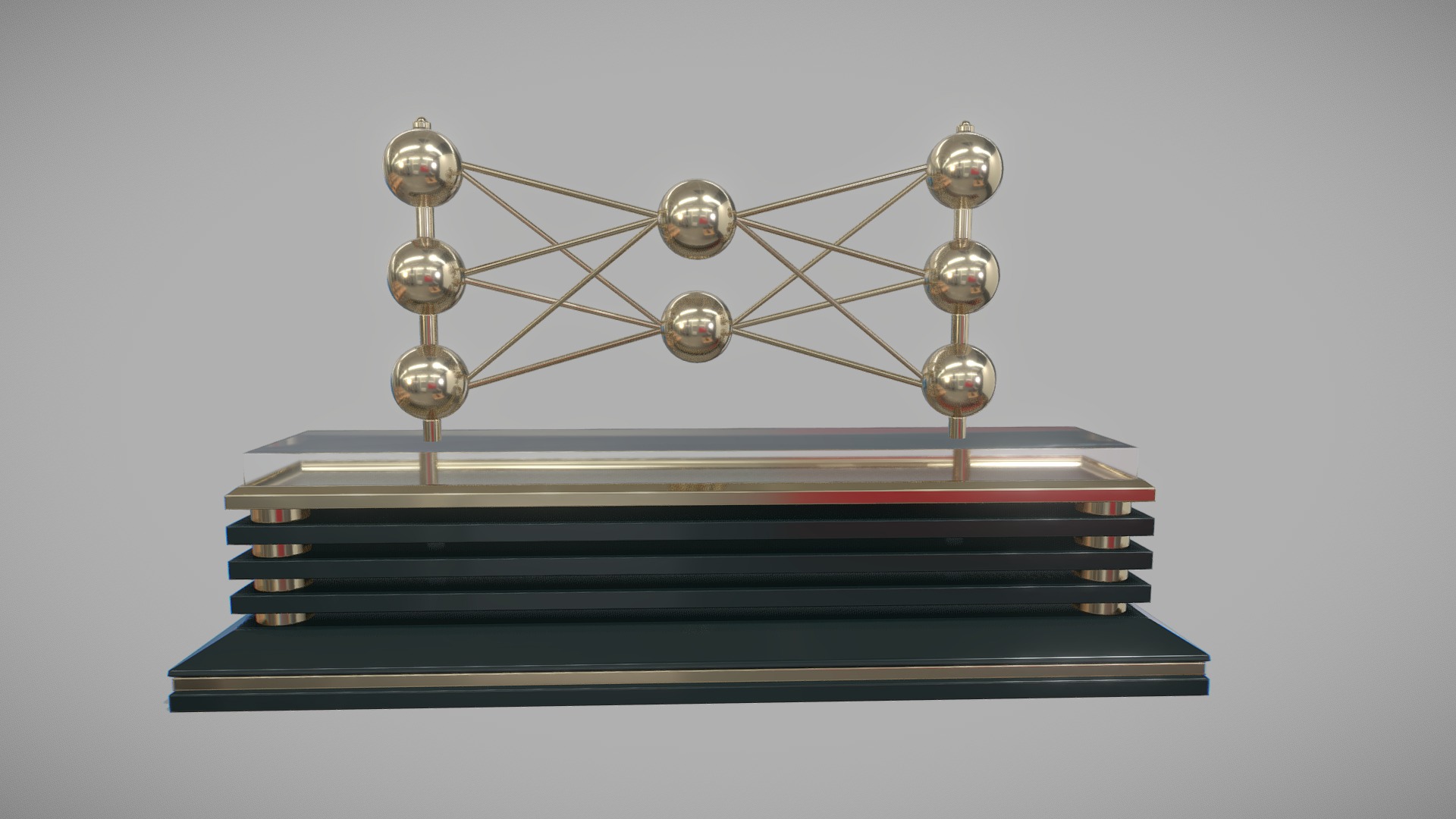 3D model Neural Network Statue - This is a 3D model of the Neural Network Statue. The 3D model is about a large brass and metal object.