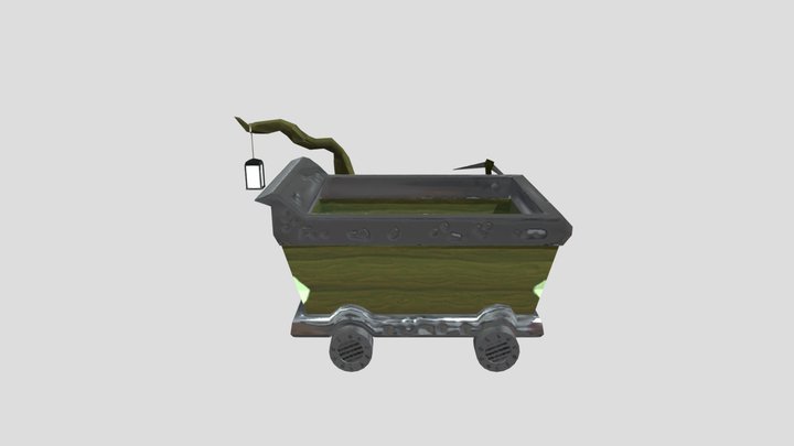 Cave_ Minecart 3D Model