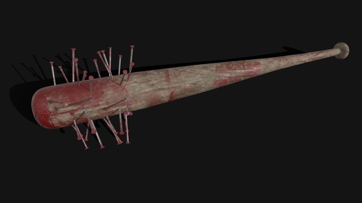 Bloody Baseball Bat 3D Model