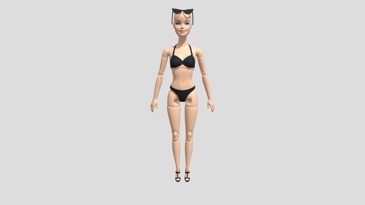 Bald Barbie Rigged 3D Model