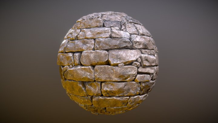 Stone Castle Wall Material 02 3D Model