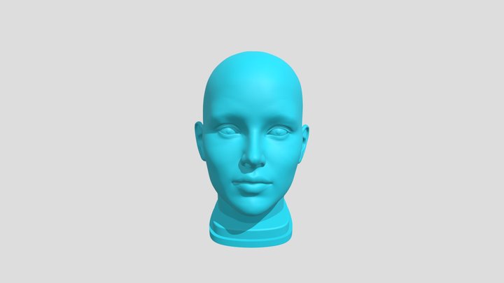 Голова Женская манекен с подставкой 3D Model