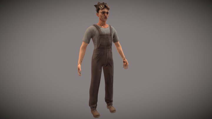 Steampunk Mechanic 3D Model
