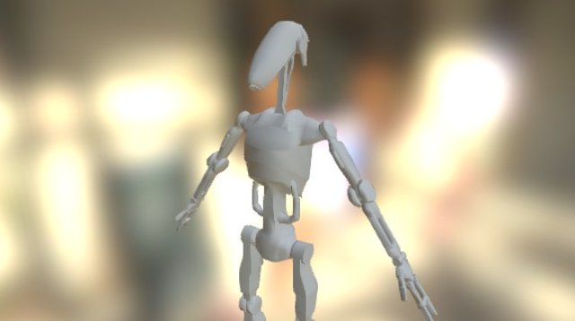 Battle Droid no Texture. 3D Model
