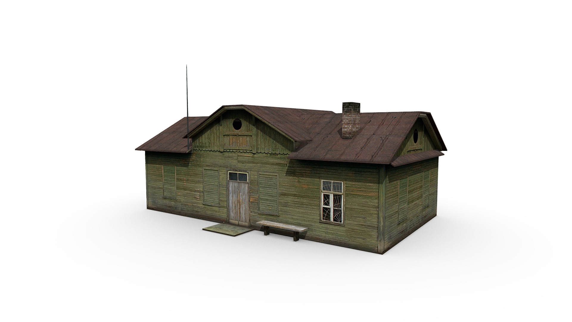 3D model Old building - This is a 3D model of the Old building. The 3D model is about a small wooden house.