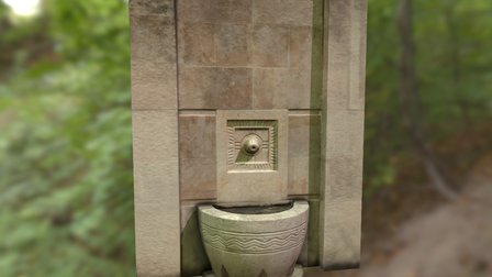 Brick Wall Fountain 3D Model