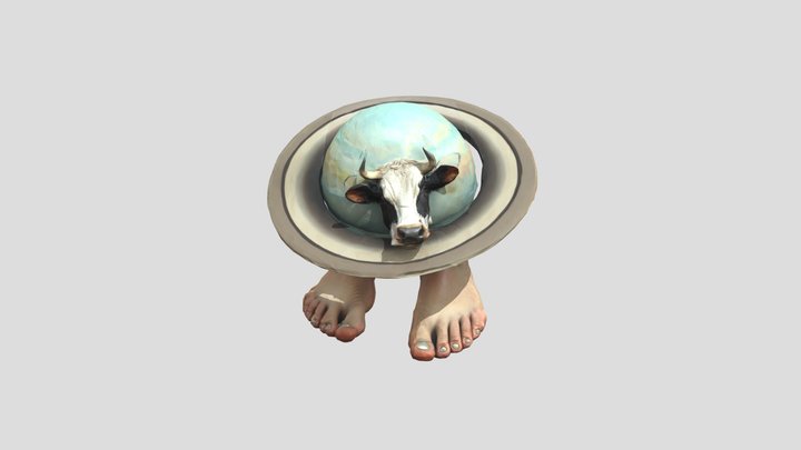 La vaca saturno satellita (Cowtellite Brainrot) 3D Model