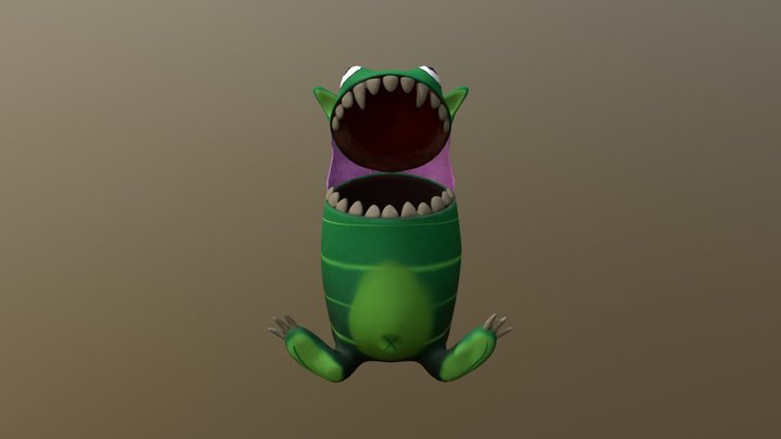 Dino Garbage Can 3D Model