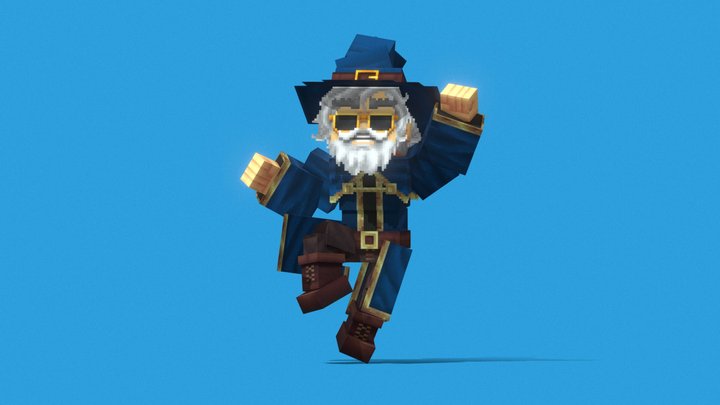 Blue wizard Hytale Model - Made in Blockbench 3D Model