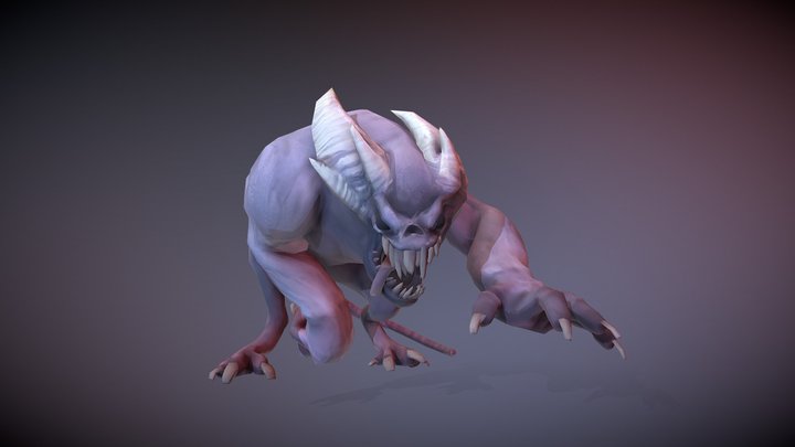 HellHound Walk Animation 3D Model