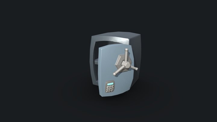 Stylized safe (low poly) 3D Model