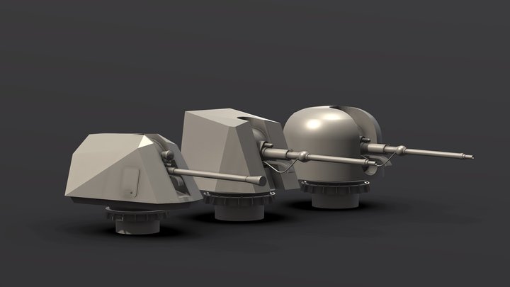 Bofors and Oto Melara Super Rapid 3D Model