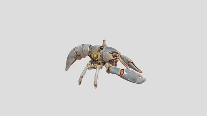 Steampunk Mechanical Lobster 3D Model