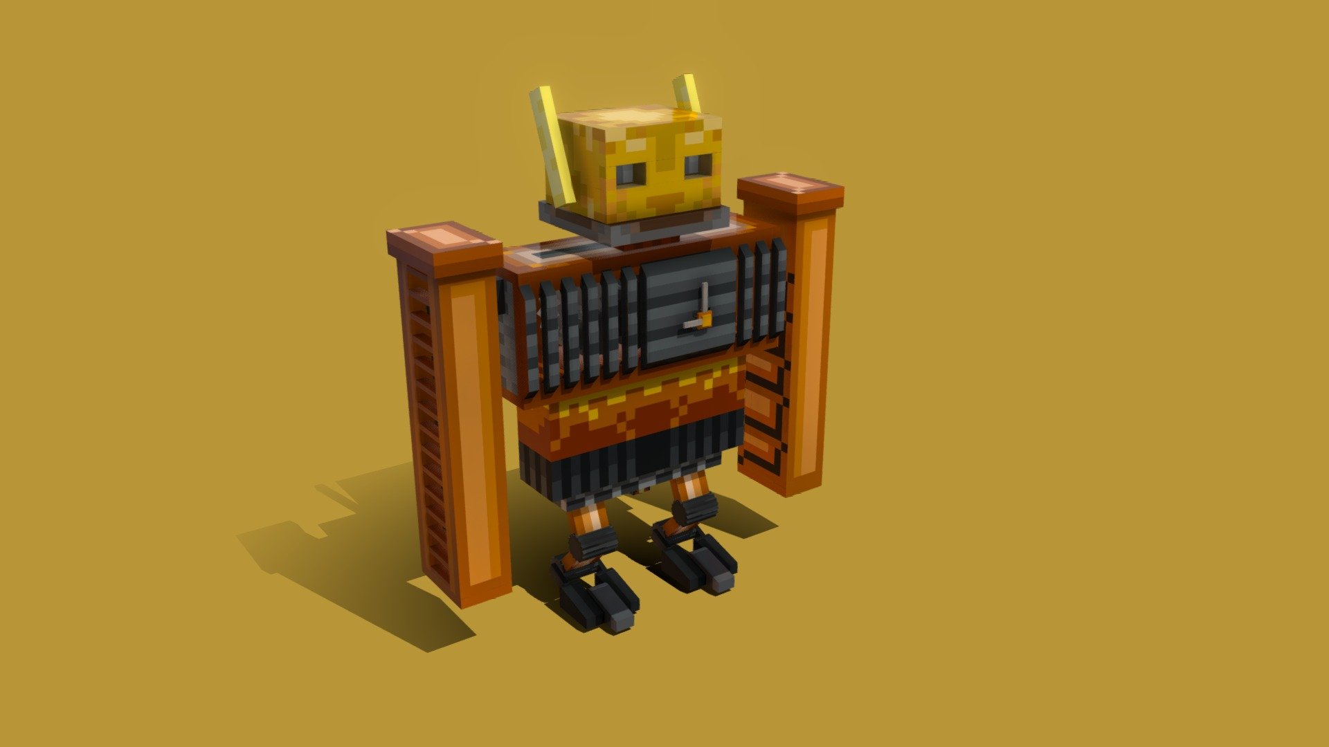 Transforming Robot Copper Golem Animated 3D model by Artbor