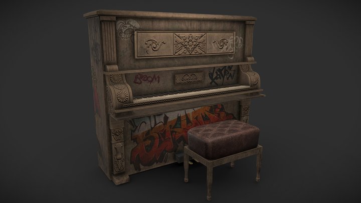 Old Piano 3D Model