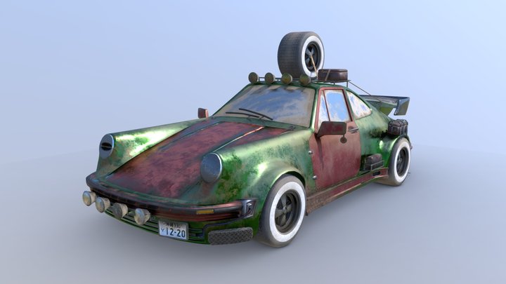 Rusty Custom Porsche – Post-Apocalyptic Ride 3D Model