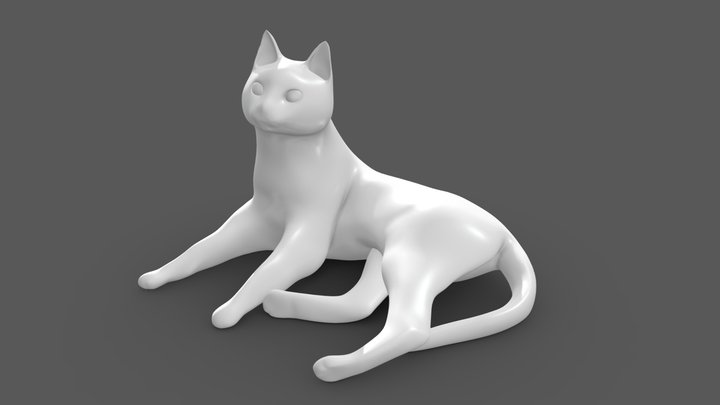 Cat Low Poly (new pose) 3D Model