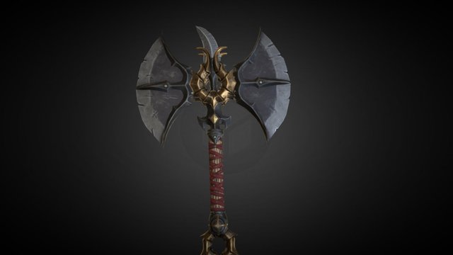 Handpainted Axe 3D Model