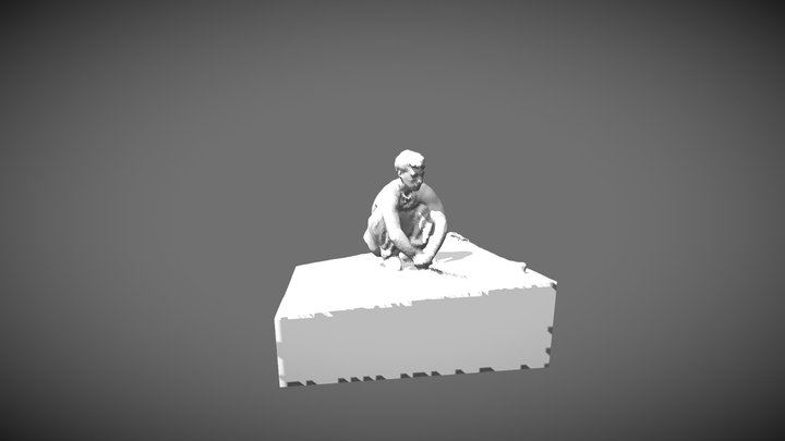 Thibault regarde une sculpture en or Nordique 3D Model