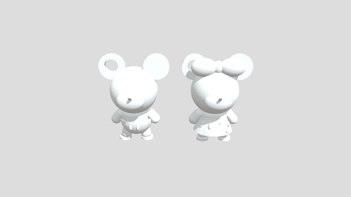 Mickey And Minnie To Be Printed 3D Model