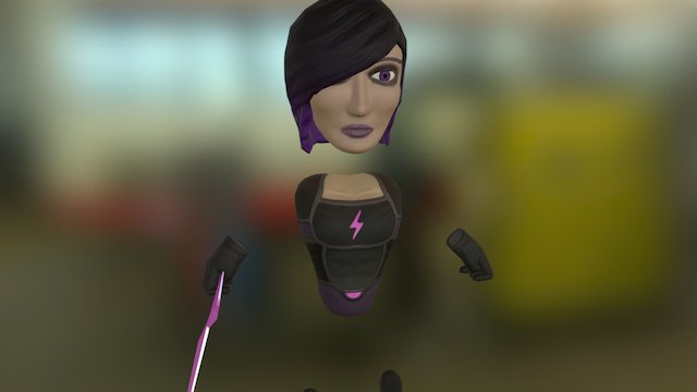 Lightning Superhero 3D Model