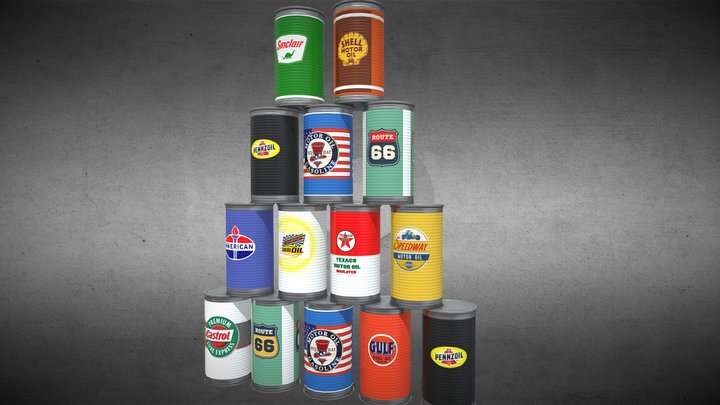 Motor oil tin 3D Model