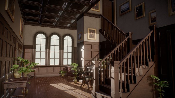 Victorian Hallway 3D Model