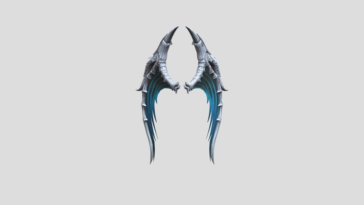 Dragon Wings Blue 3D Model