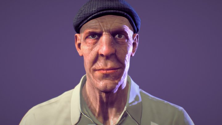 Old Man Bust 3D Model